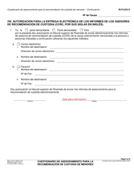 Formulario RI-FL024 Cuestionario De Asesoramiento Para La Recomendacion De Custodia De Menores - County of Riverside, California (Spanish), Page 6