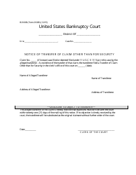 Document preview: Form B2100B Notice of Transfer of Claim Other Than for Security