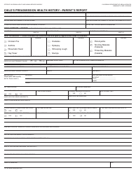 Form LIC702 Download Fillable PDF or Fill Online Child's Preadmission ...