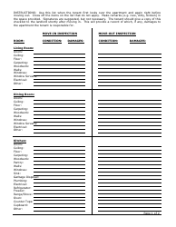 Move in/Move out Inspection Sheet Template