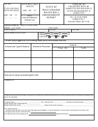 Form SW-261 &quot;Water Well Abandonment Report&quot; - West Virginia
