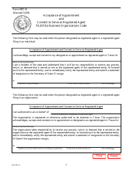 Form 401-A Acceptance of Appointment and Consent to Serve as Registered Agent - Texas, Page 3