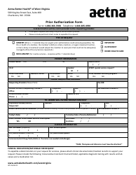 Form WV-16-06-01 &quot;Prior Authorization Form - Aetna&quot; - Charleston, West Virginia