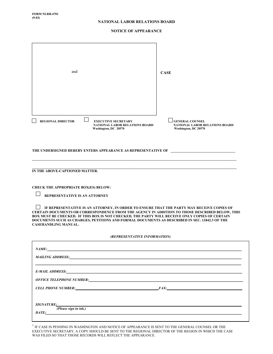 Form NLRB-4701 - Fill Out, Sign Online and Download Fillable PDF ...