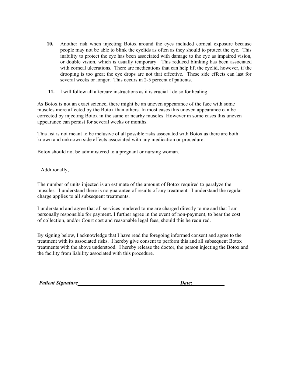 Botox Informed Consent Form - Fill Out, Sign Online and Download PDF ...