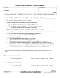 Document preview: Form RI-FL306 Attachment 5(D) Declaration in Support of Request to Continue Hearing - County of Riverside, California