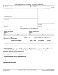 Document preview: Form RI-FL006 Child Custody Evaluator Report - County of Riverside, California