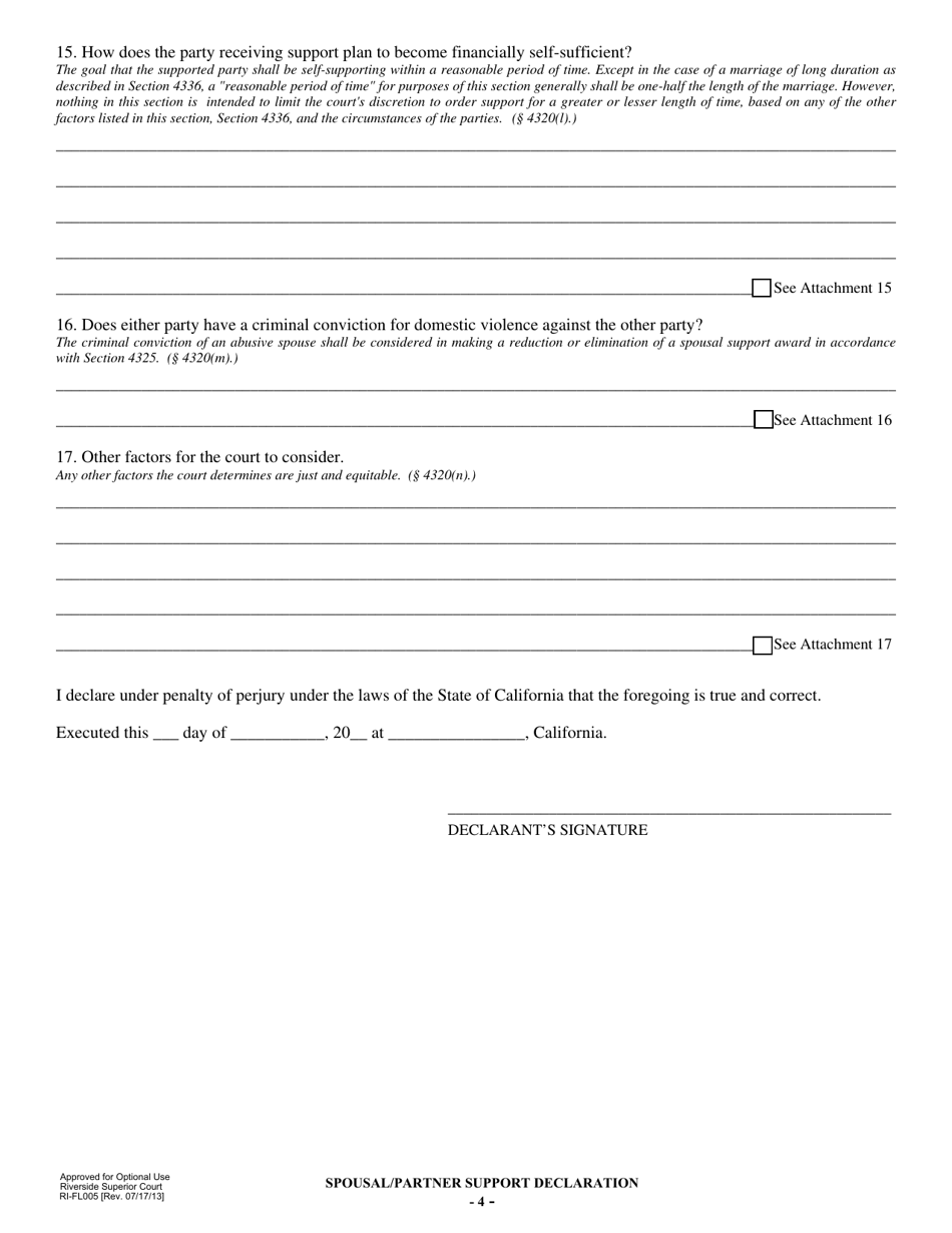 Form Ri Fl005 Fill Out Sign Online And Download Fillable Pdf County Of Riverside California 1297