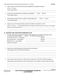 Form RI-FL024 Child Custody Recommending Counseling Intake Questionnaire - County of Riverside, California, Page 4