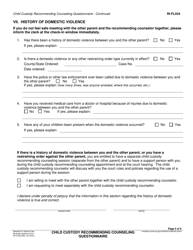 Form RI-FL024 Child Custody Recommending Counseling Intake Questionnaire - County of Riverside, California, Page 5