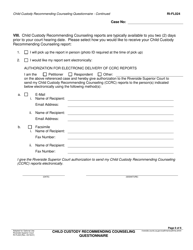 Form RI-FL024 Child Custody Recommending Counseling Intake Questionnaire - County of Riverside, California, Page 6