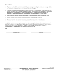Form RI-RE002 Court-Approved Official Reporter Pro Tempore Agreement - County of Riverside, California, Page 2