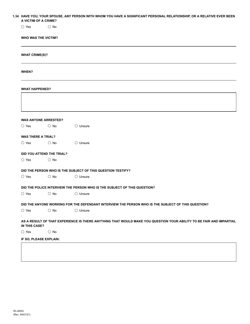 Form RI-JS003 - Fill Out, Sign Online and Download Printable PDF ...