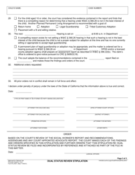 Form RI-JV037 Dual Status Review Stipulation - County of Riverside, California, Page 3