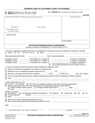 Document preview: Form RI-JV015 Petition for Modification of Disposition - County of Riverside, California
