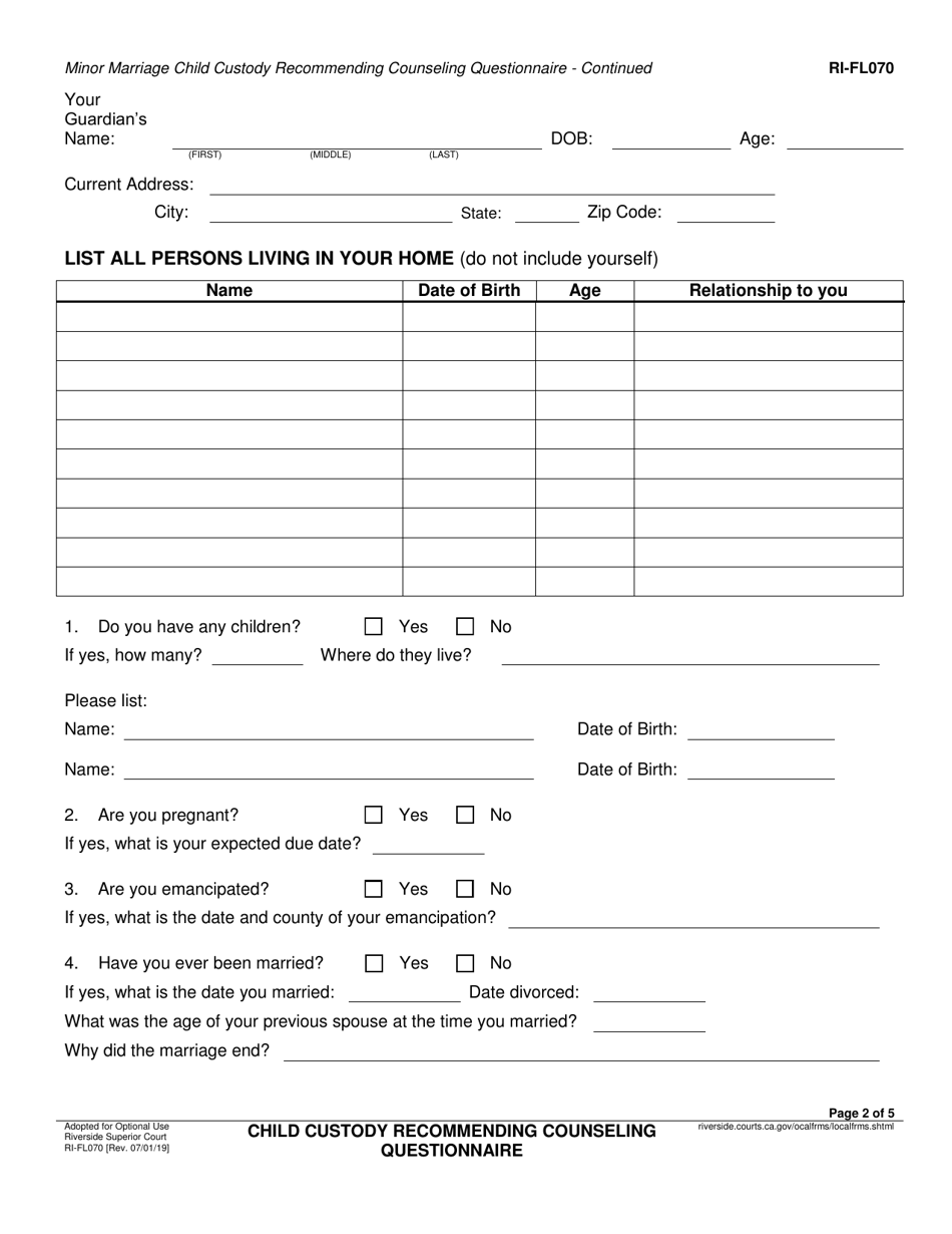 Form RI-FL070 - Fill Out, Sign Online and Download Fillable PDF, County ...