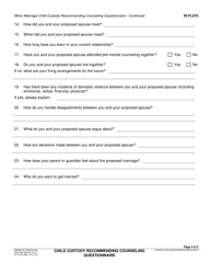 Form RI-FL070 Minor Marriage Child Custody Recommending Counseling Intake Questionnaire - County of Riverside, California, Page 4