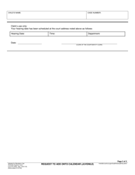 Form RI-JV002 Request to Add Onto Calendar (Juvenile) - County of Riverside, California, Page 2
