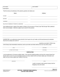 Form RI-A809 Petition for Freedom From Parental Custody and Control - County of Riverside, California, Page 2