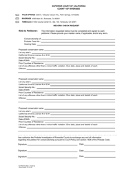 Document preview: Form RI-PR067A Record Check Request - County of Riverside, California