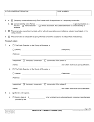 Form RI-PR047 Order for Conservatorship (Lps) - County of Riverside, California, Page 2