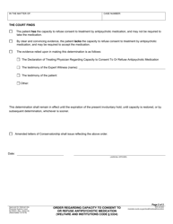Form RI-PR053 Order Regarding Capacity to Consent to or Refuse Antipsychotic Medication - County of Riverside, California, Page 2