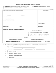Document preview: Form RI-PR034 Order on Petition for Settlement of Account - County of Riverside, California