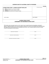 Document preview: Form RI-JV024 Juvenile Drug Court Agreement for Hearings in Open Court - County of Riverside, California