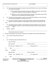 Form RI-PR050 Petition for Termination of Proceedings and Discharge - County of Riverside, California, Page 2