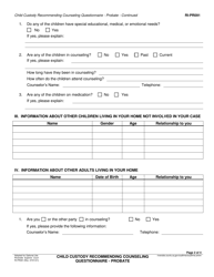 Form RI-PR091 Child Custody Recommending Counseling Intake Questionnaire - Probate - County of Riverside, California, Page 2