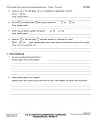 Form RI-PR091 Child Custody Recommending Counseling Intake Questionnaire - Probate - County of Riverside, California, Page 3