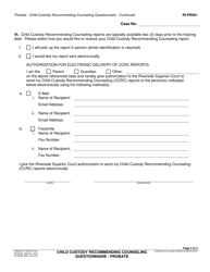 Form RI-PR091 Child Custody Recommending Counseling Intake Questionnaire - Probate - County of Riverside, California, Page 4