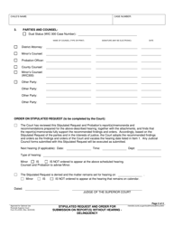 Form RI-JV035 Stipulated Request and Order for Submission on Report(S) Without Hearing - Delinquency - County of Riverside, California, Page 2