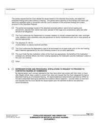 Form RI-JV034 Stipulated Request and Order for Submission on Report(S) Without Hearing - Dependency - County of Riverside, California, Page 2