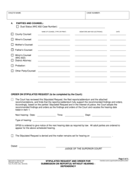 Form RI-JV034 Stipulated Request and Order for Submission on Report(S) Without Hearing - Dependency - County of Riverside, California, Page 3