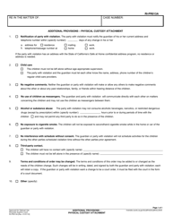 Document preview: Form RI-PR013A Additional Provisions - Physical Custody Attachment - County of Riverside, California