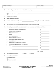 Form RI-PR082 Petition for Family Allowance - County of Riverside, California, Page 2