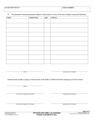 Form RI-PR082 Petition for Family Allowance - County of Riverside, California, Page 3