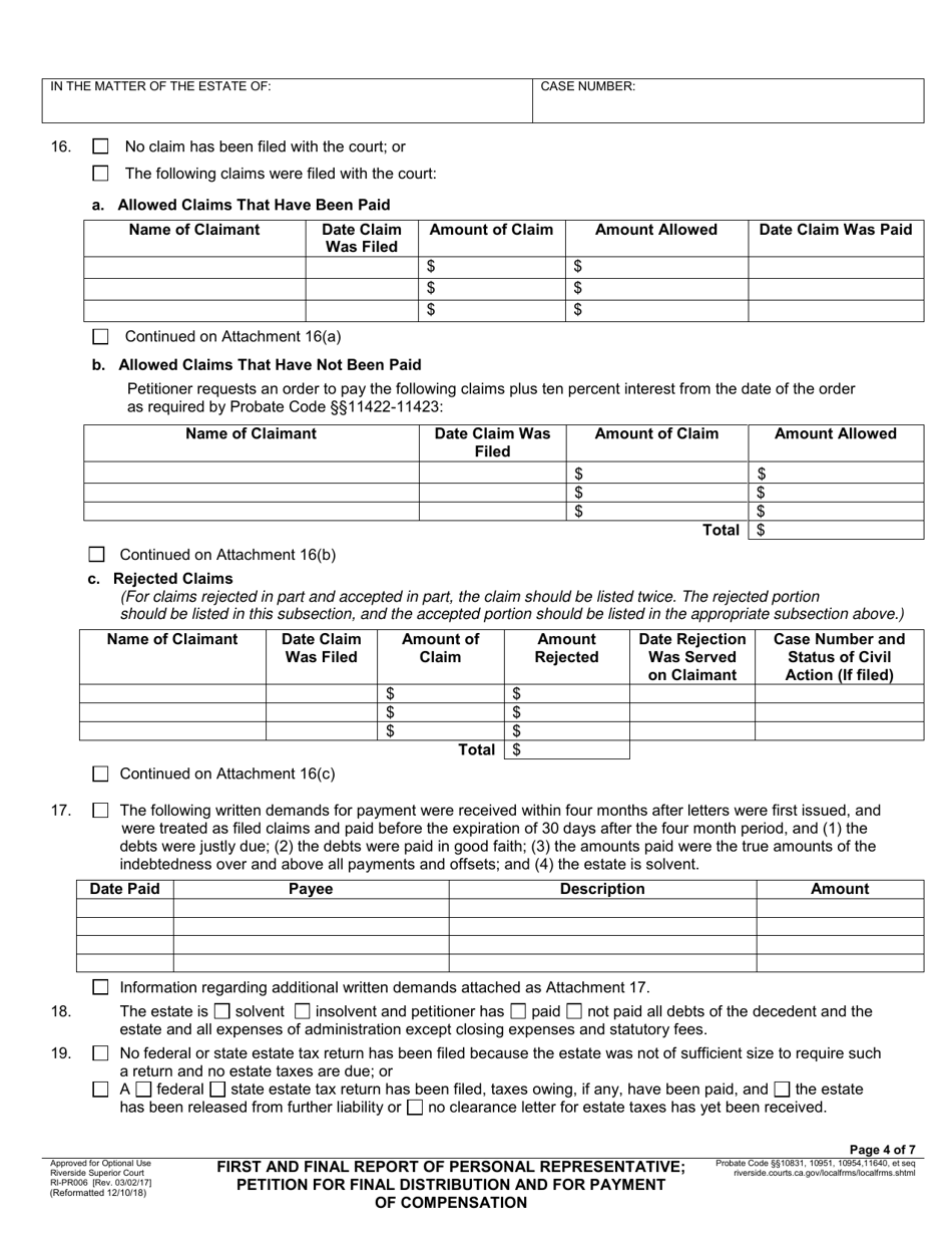 Form RI-PR006 - Fill Out, Sign Online and Download Fillable PDF, County ...