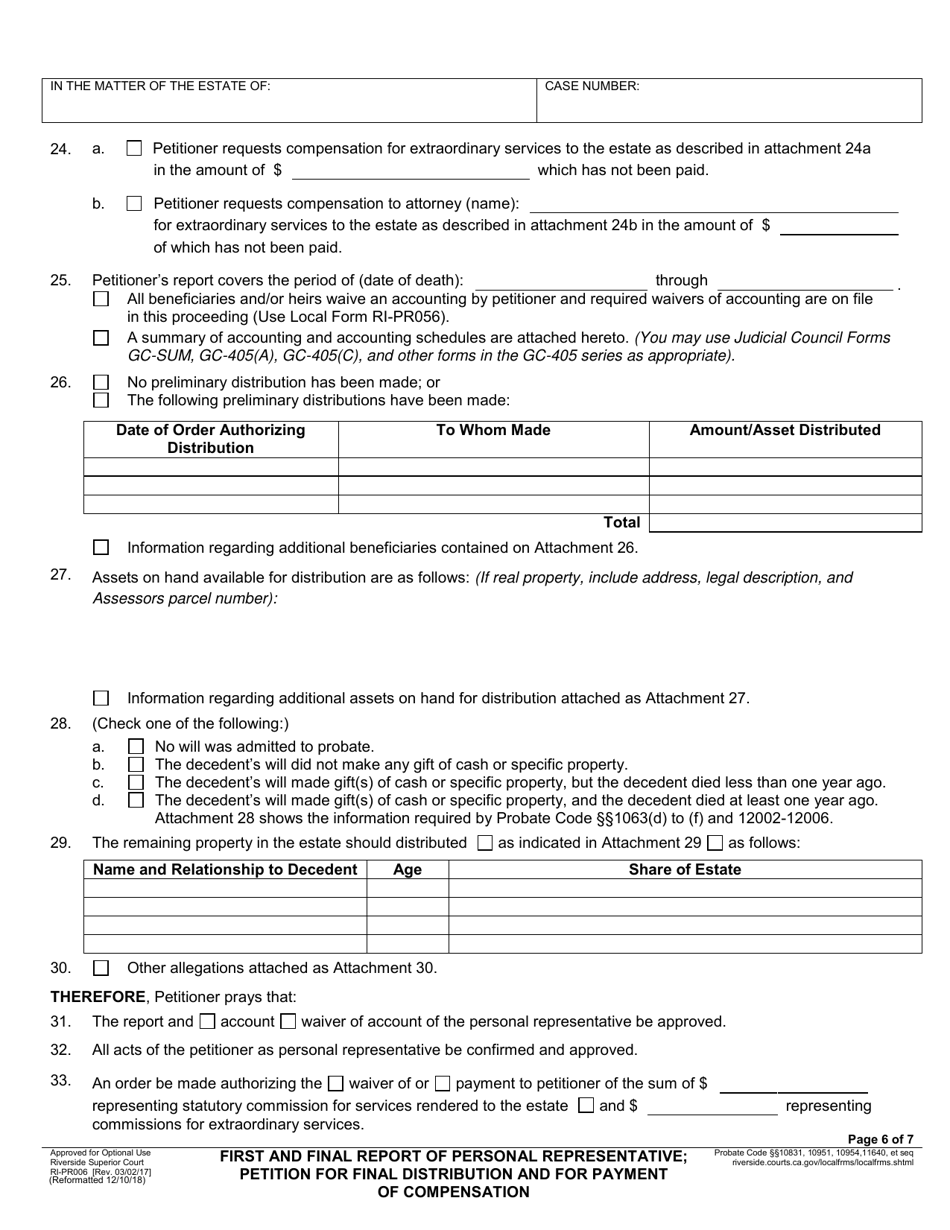 Form RI-PR006 - Fill Out, Sign Online and Download Fillable PDF, County ...