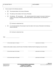 Form RI-PR041 Petition for Orders Concerning Power of Attorney - County of Riverside, California, Page 4