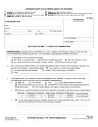 Form RI-TR018 Petition for Ability-To-Pay Determination - County of Riverside, California, Page 2