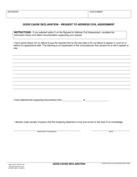 Document preview: Form RI-TR011 Good Cause Declaration - Request to Address Civil Assessment - County of Riverside, California