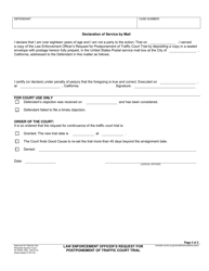 Form RI-TR002 Law Enforcement Officer&#039;s Request for Postponement of Traffic Court Trial - County of Riverside, California, Page 2