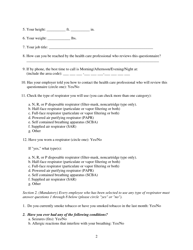 Medical Evaluation Questionnaire - County of San Diego, California, Page 2