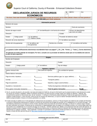 Document preview: Formulario EC004 Declaracion Jurada De Recursos Economicos - County of Riverside, California (Spanish)