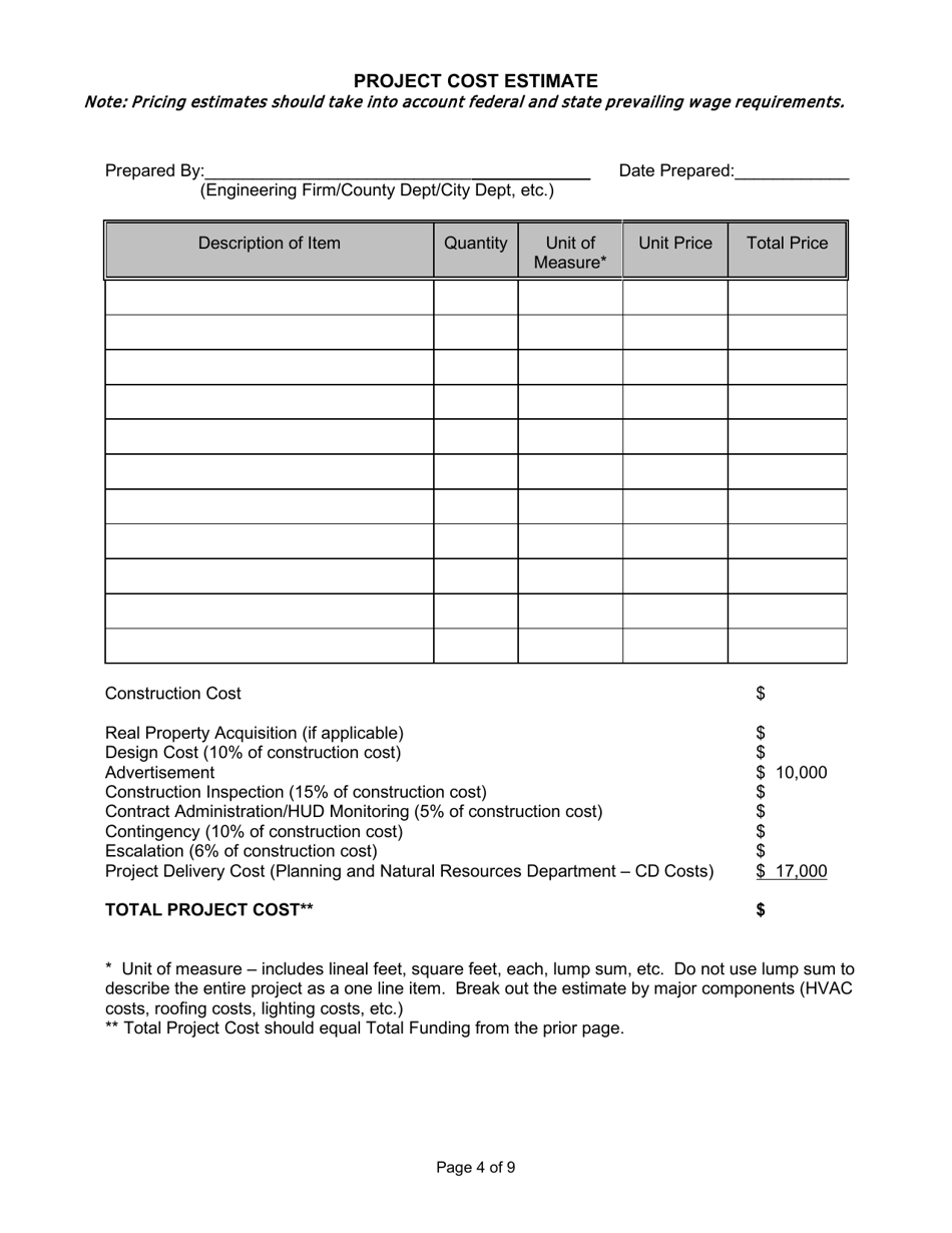 Community Development Block Grant Application - County Departments and Cooperative Agreement Cities - County of Kern, California, Page 4