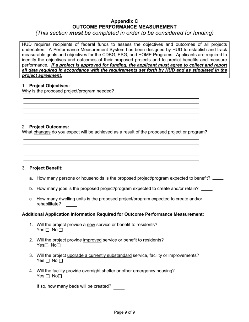 Community Development Block Grant Application - County Departments and Cooperative Agreement Cities - County of Kern, California, Page 9