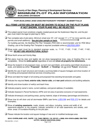 Document preview: Form PDS090 Minimum Plot Plan Information - County of San Diego, California
