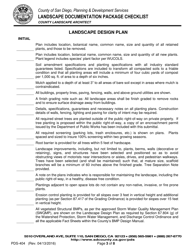 Form PDS-404 Landscape Documentation Package Checklist - County of San Diego, California, Page 3